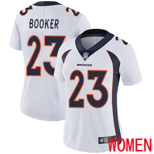 Women Denver Broncos #23 Devontae Booker White Vapor Untouchable Limited Player Football NFL Jersey